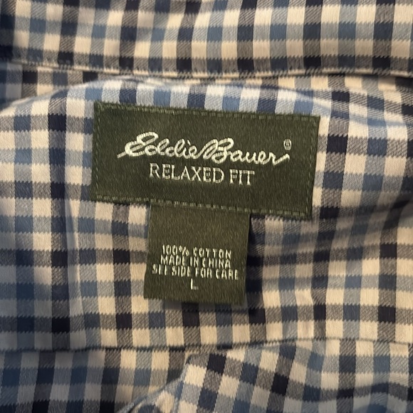 Eddie Bauer men’s gray long sleeve button down shirt size large - Picture 7 of 8